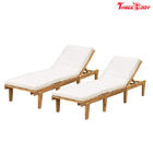 Chaise longue all'aperto moderne, fronte/chaise longue beige della mobilia del patio
