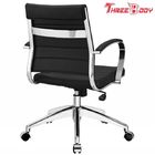 Mid Back Executive Office Chair , Comfortable Black Leather Office Chair