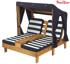 Porcellana Doppie chaise longue all&#039;aperto di legno, tempo delle sedie di salotto del cortile resistente fabbrica