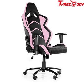 Porcellana Il nero e sedia di corsa rosa di gioco con Neckrest regolabile e supporto lombare fabbrica