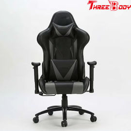 Alta sedia alta nera e grigia ergonomica posteriore della sedia di gioco, grande e di gioco