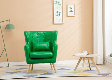 Porcellana Sofà dell&#039;angolo del tessuto delle gambe di legno solido, un sofà del tessuto di verde di Seater per l&#039;hotel fabbrica