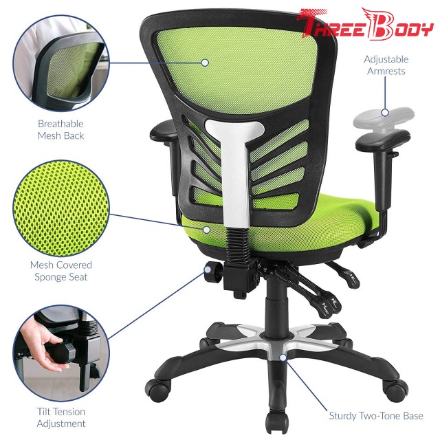 Sedia ergonomica verde dell'ufficio della maglia, sedia del back office della maglia di gioco del computer