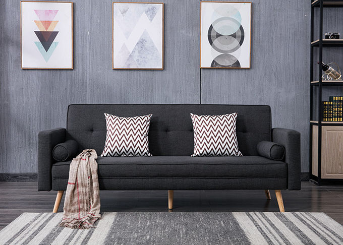 Sofà contemporaneo costante del tessuto di Seater della mobilia due della camera da letto nel colore grigio nero