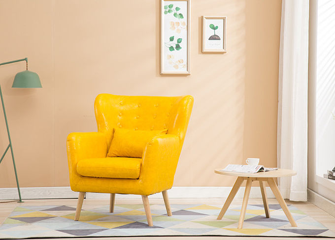 Colore di legno di giallo di Ming del sofà del tessuto del salone con la spugna ad alta densità
