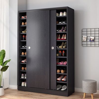 Semplice Moderno Multi-livello Large Capacità Domestico Porta In Legno Porta Scorrevole Ingresso Mensola Di Stoccaggio Armadio Calzature